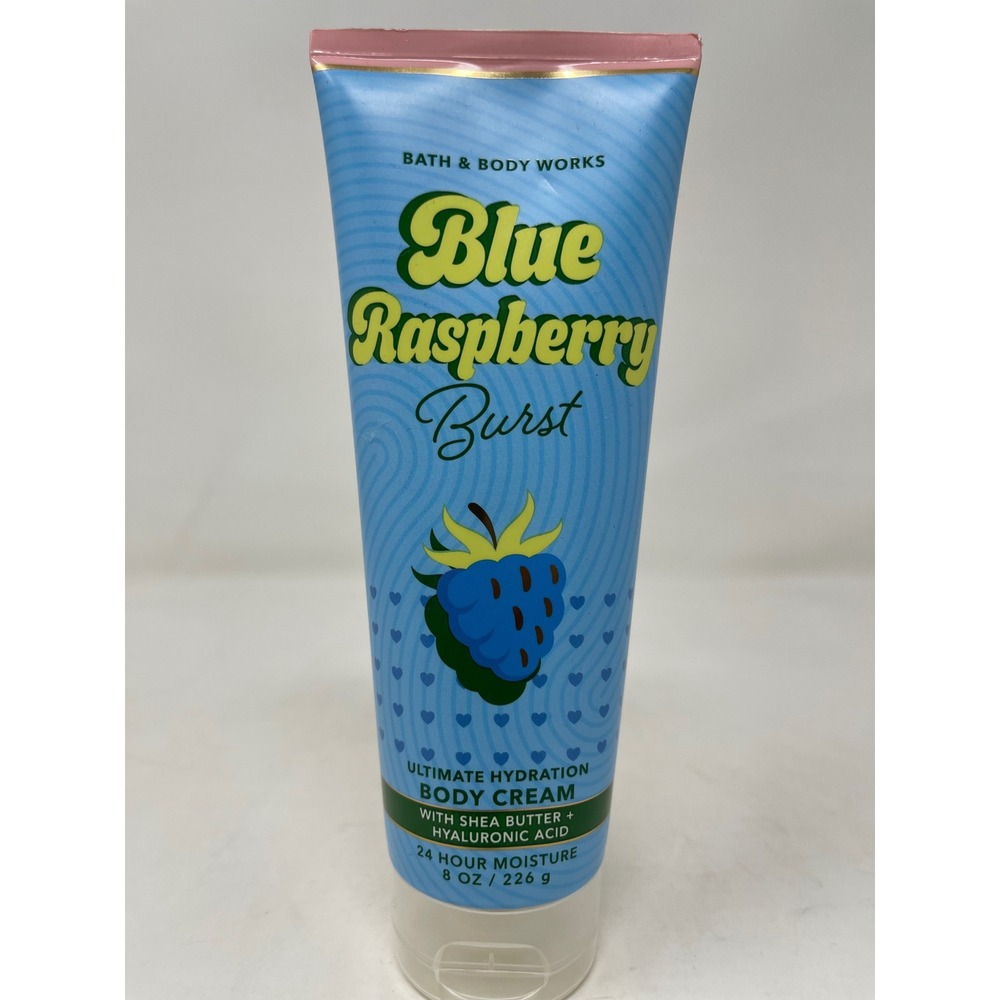 Bath & Body Works Body Cream Women 8 oz Blue New Blue Raspberry Burst Hydration - Picture 2 of 4